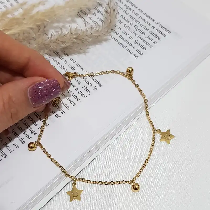 پابند زنانه مدل ستاره خندان و گوی