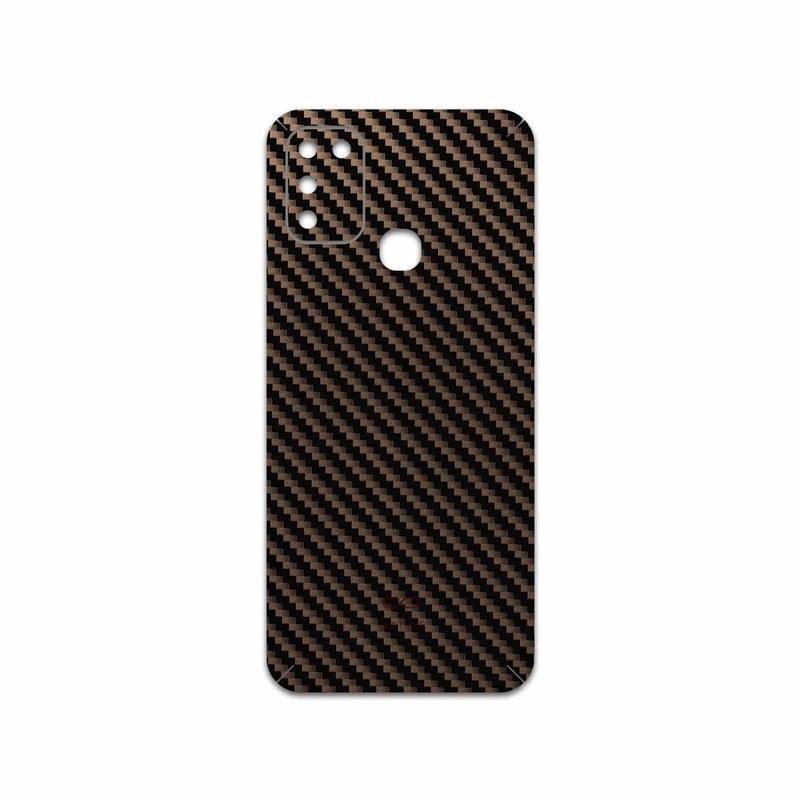 برچسب پوششی ماهوت مدل Glossy-Brown-Fiber مناسب برای گوشی موبایل اینفینیکس Hot 10 Play