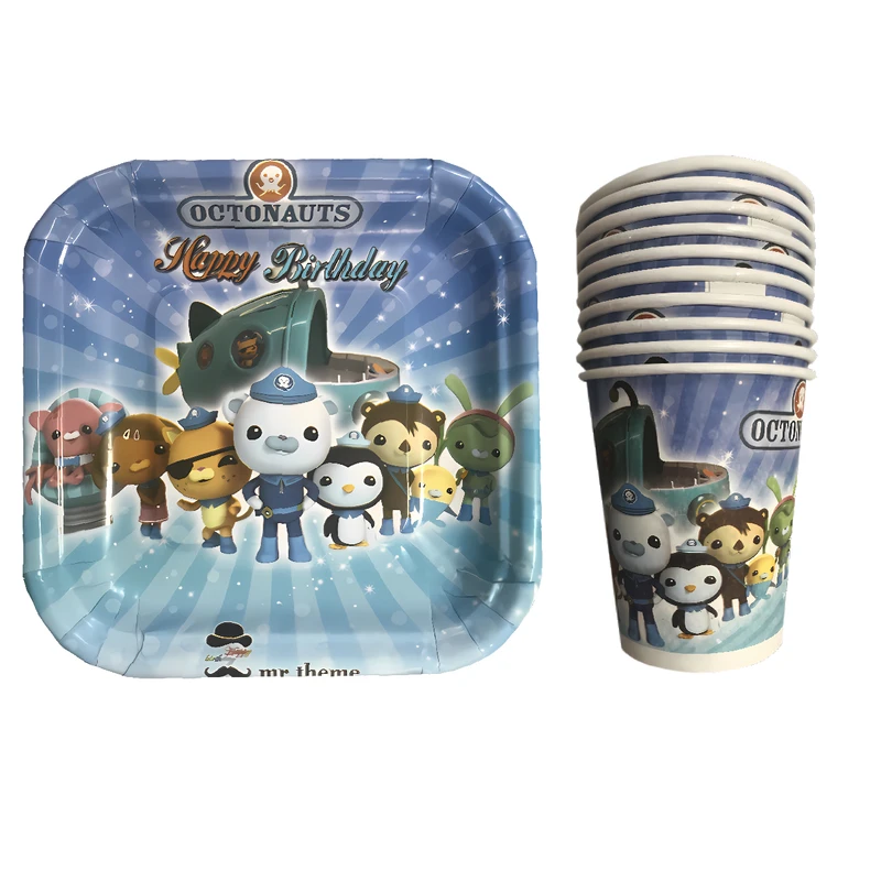 پیش دستی و لیوان یکبار مصرف مستر تم مدل اختانوردها اکتانوس پلاس بسته بندی 20 عددی