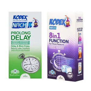 کاندوم کدکس مدل (PROLONG DELAY) بسته 12 عددی به همراه کاندوم کدکس مدل (8 IN 1 FUNCTION) بسته 12 عددی