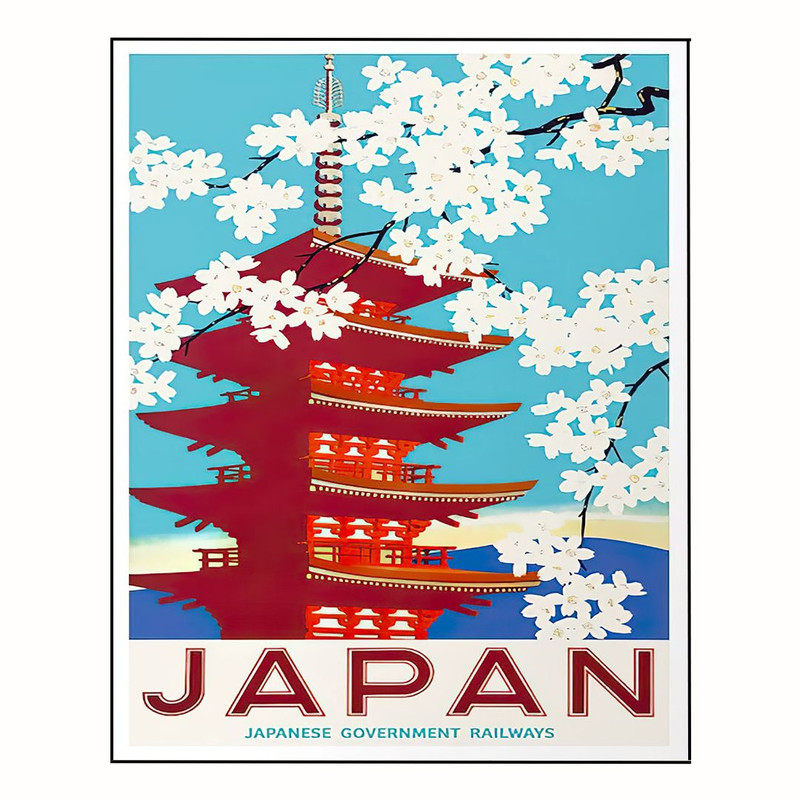 پوستر مدل  چاپ ژاپن با هنر معبد ژاپنی  