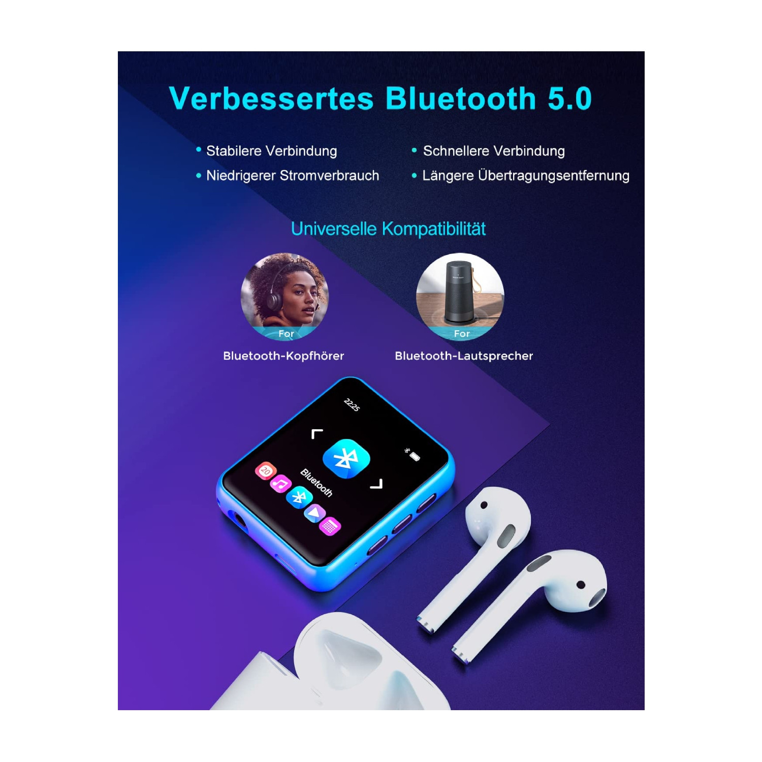 پخش کننده موسیقی مدل YJSJDEM5-blue
