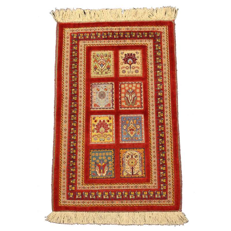 گلیم فرش دستباف شیرکی پیچ یک متری طرح خشتی کد 304