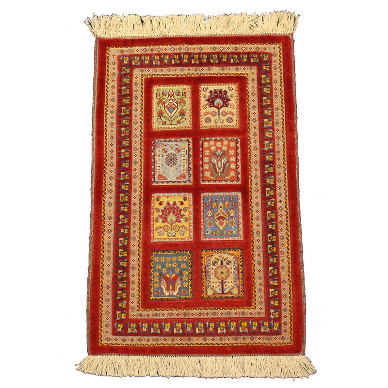 گلیم فرش دستباف شیرکی پیچ یک متری طرح خشتی کد 304