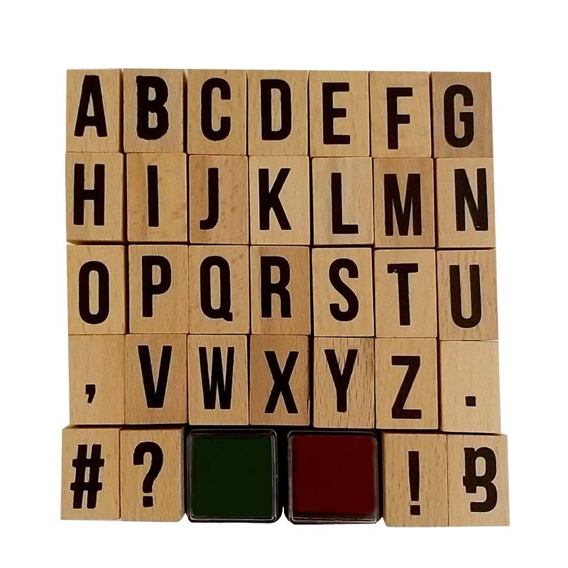 مهر مدل حروف انگلیسی به همراه استامپ مجموعه 34 عددی