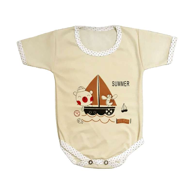 بادی زیر دکمه دار آستین کوتاه نوزادی مدل Summer