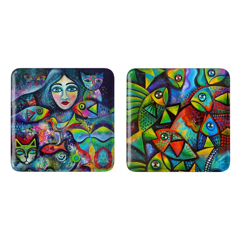 مگنت خندالو مدل نقاشی انتزاعی کد 53115312 مجموعه 2 عددی