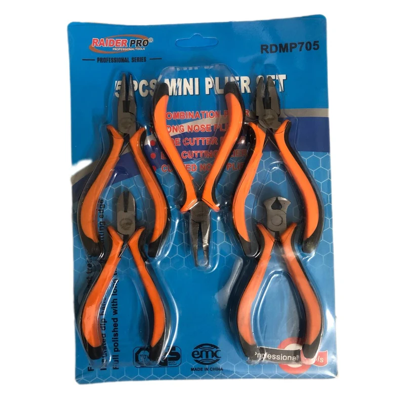 انبردست و انبر سیم چین و انبر دم باریک انبر کف چین و انبر دم باریک سر کج رایدر مدل RDMP705