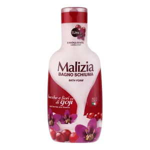 شامپو بدن مالیزیا مدل توت با رایحه گل گوجی مناسب برای پوست های معمولی حجم 1000 میلی لیتر