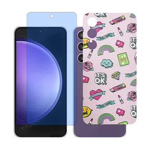 Glass Together model Anti-blue Screen Protector Suitable for Samsung Galaxy S23 FE Mobile Phone with Back cover sticker