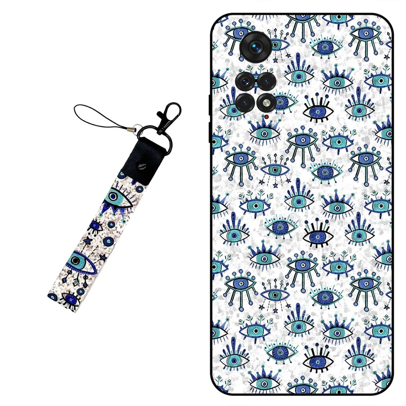 کاور مگافون طرح چشم نظر مدل 6464 مناسب برای گوشی موبایل شیائومی Redmi Note 11 / 11s 4G به همراه بند مچی 