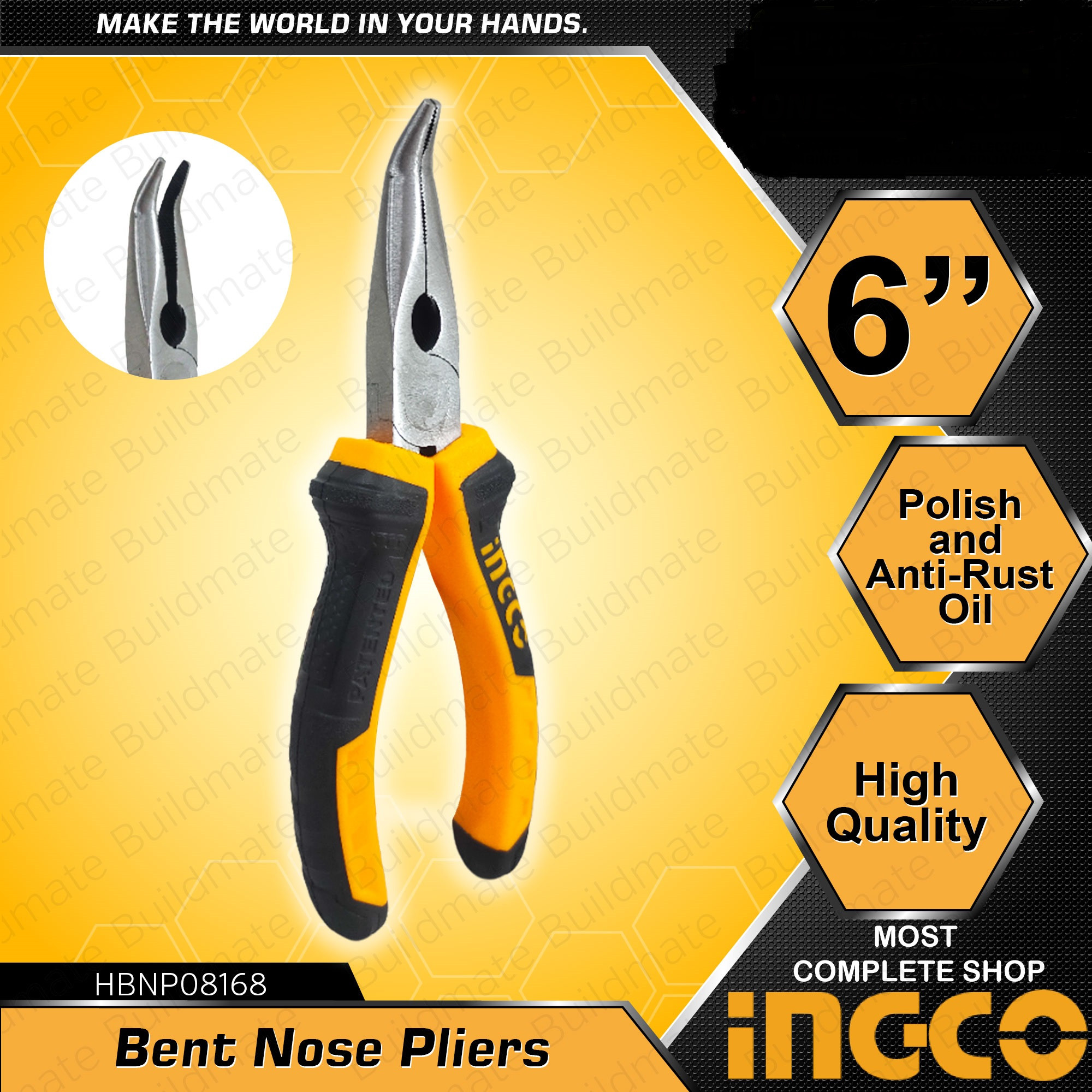 انبر دم باریک اینکو مدل HBNP08168 سایز 6 اینچ انبر دم باریک اینکو مدل HBNP08168 سایز 6 اینچ