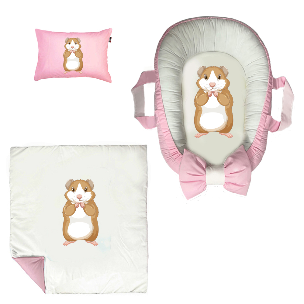 سرویس خواب سه تکه نوزاد مدل گارد محافظ دار طرح سنجاب کد 052