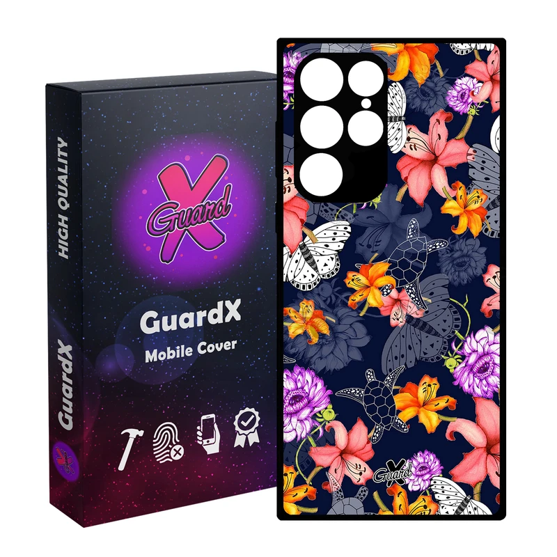 کاور گارد ایکس طرح گل مدل Glass10207 مناسب برای گوشی موبایل سامسونگ Galaxy S23 Ultra
