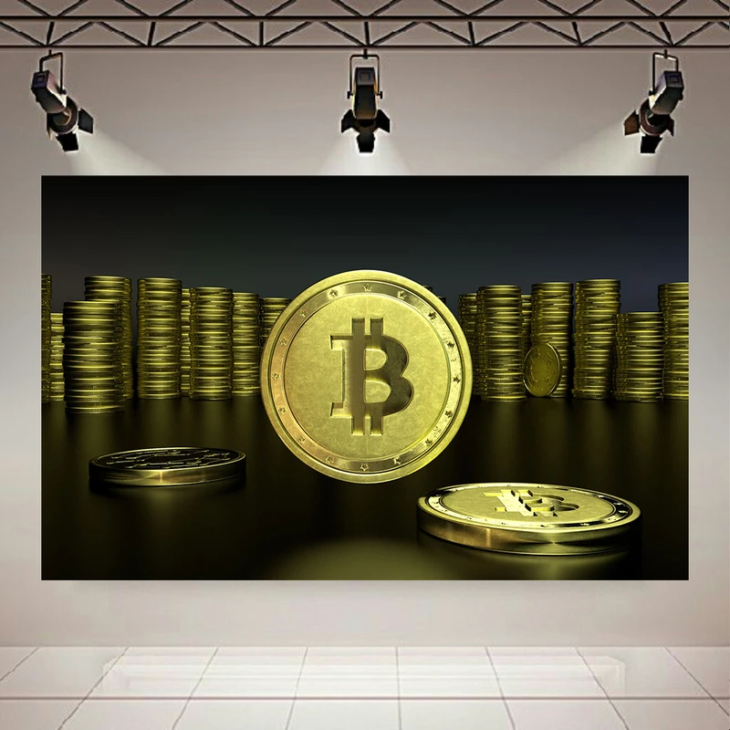 تابلو بوم طرح مخمل بیت کوین مدل ثروت کد AR304851