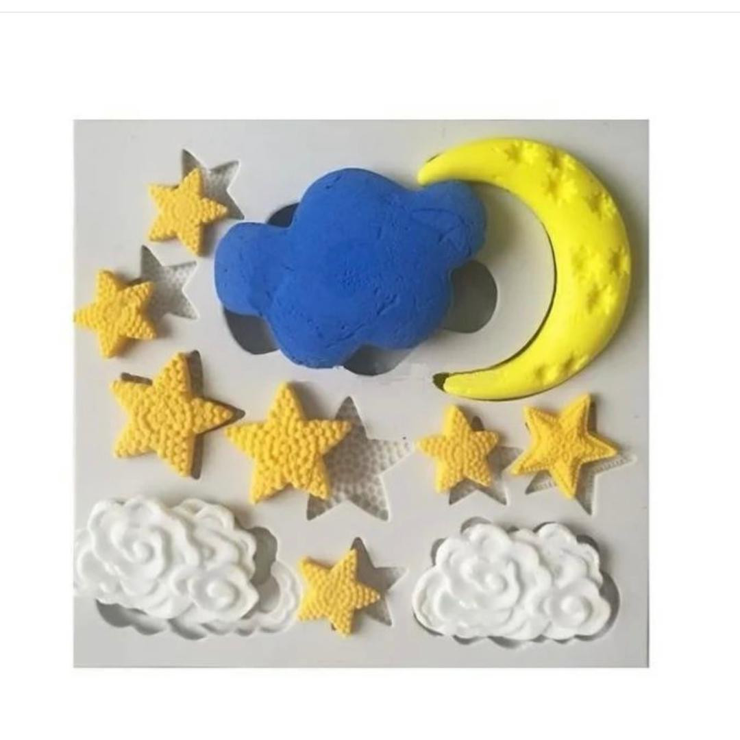 قالب شکلات مدل مولد فوندانت طرح مالد ماه ستاره ابر کد M99