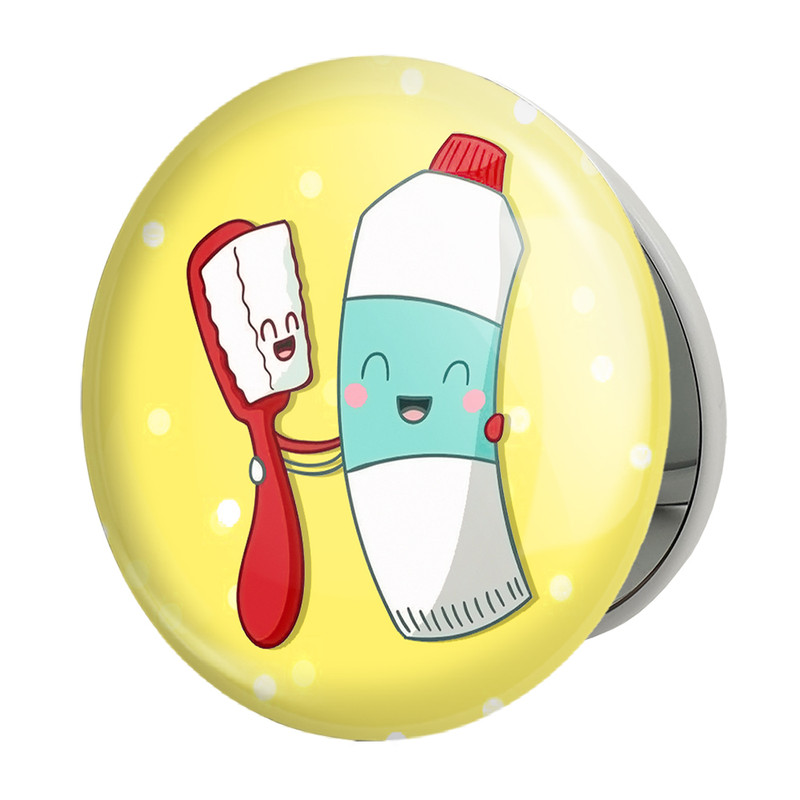 آینه جیبی خندالو طرح دندان و دندانپزشکی کودکانه مدل تاشو کد 27749