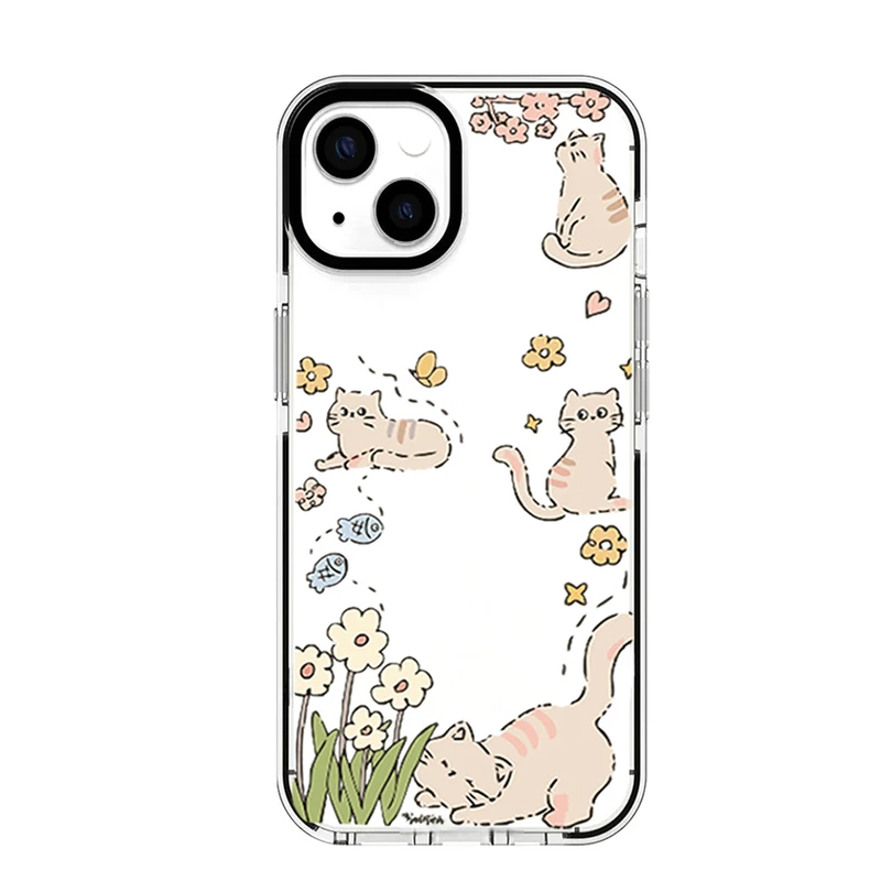 کاور طرح Cat & Flowers مناسب برای گوشی موبایل اپل IPhone 13 Mini 