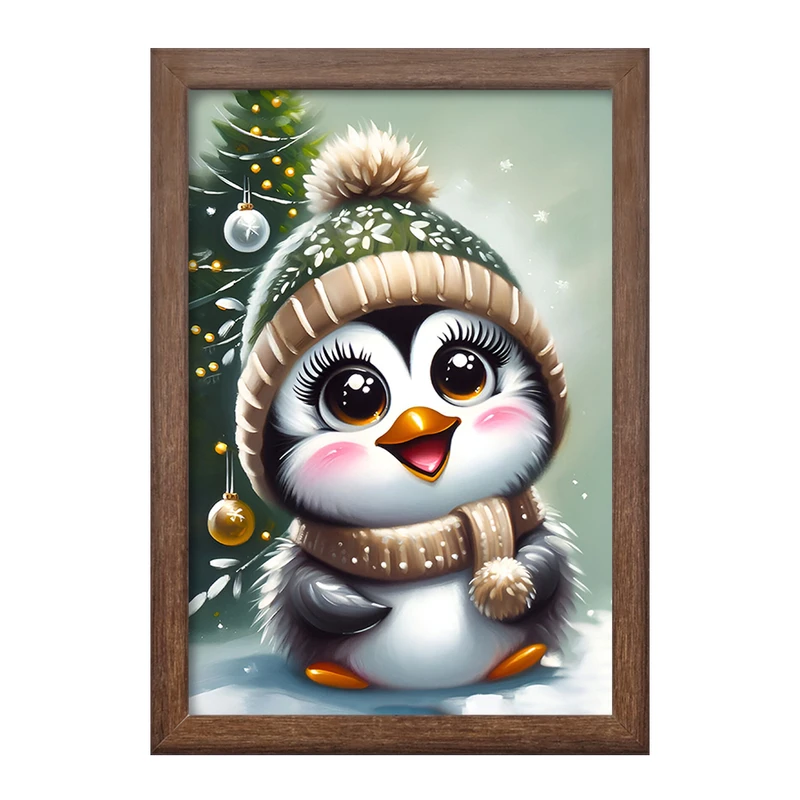تابلو خندالو طرح پنگوئن بانمک کد F7558