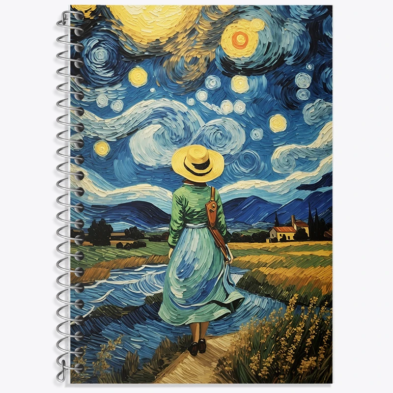 دفتر لغت 50 برگ خندالو طرح شب پر ستاره کد F5094