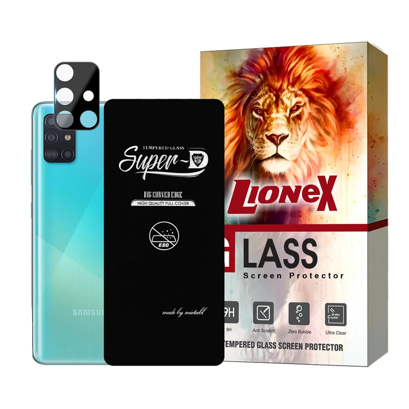 محافظ صفحه نمایش لایونکس مدل SUPLNFULI مناسب برای گوشی موبایل سامسونگ Galaxy A51 4G / A51 5G به همراه محافظ لنز