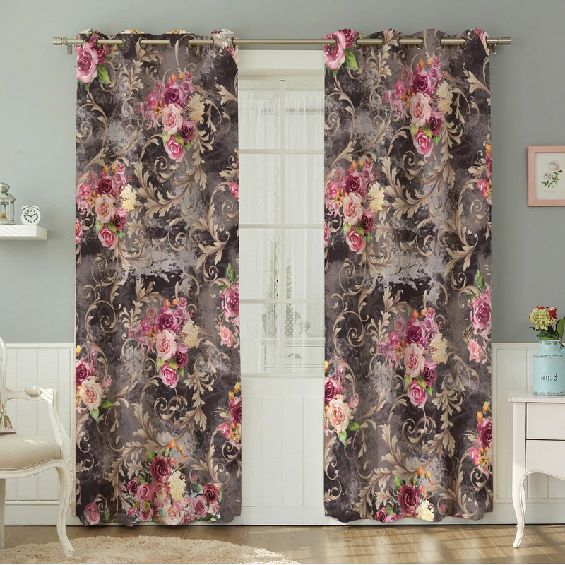 پرده نیروانا طرح   سنتی مدل هازان کد 9060 سایز 140×280 سانتی متر