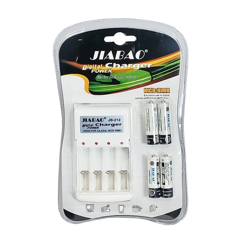 شارژر جیابائو مدل JB-212  کدAB402 به همراه باتری قلمی