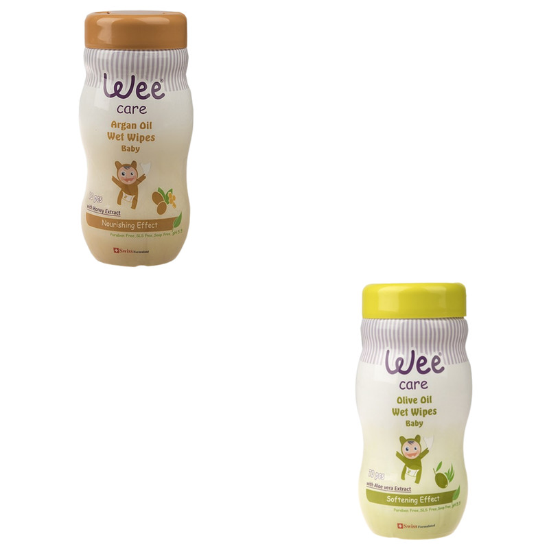 دستمال مرطوب وی کر مدل زیتون آرگان مجموعه 2 عددی