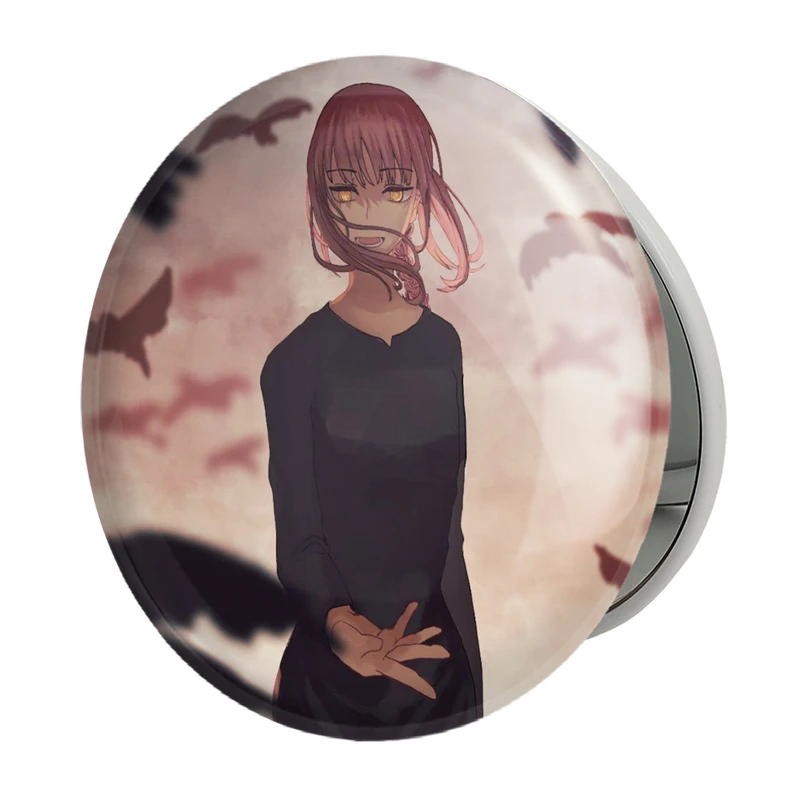 آینه جیبی خندالو طرح ماکیما انیمه مرد اره ای Chainsaw Man مدل تاشو کد 17955 