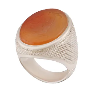 انگشتر نقره مردانه بازرگانی میلادی مدل رکاب دست ساز استاد غفتر خطاطی توکلت علی الله کد AM_2752