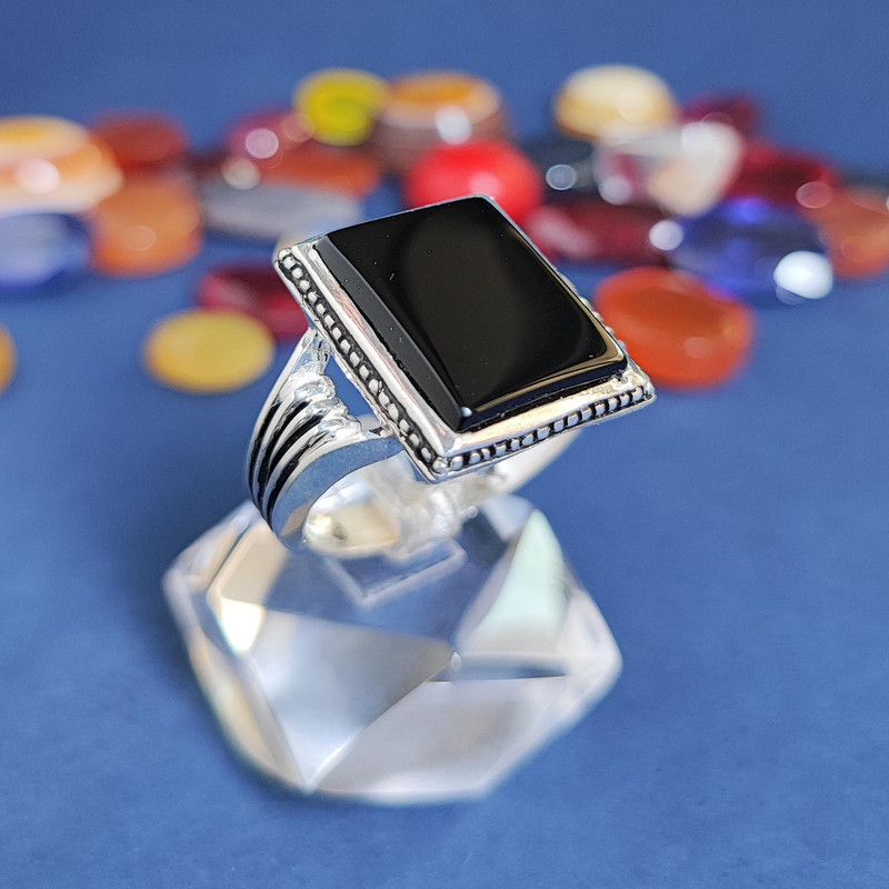 انگشتر نقره مردانه مدل عقیق MA4032