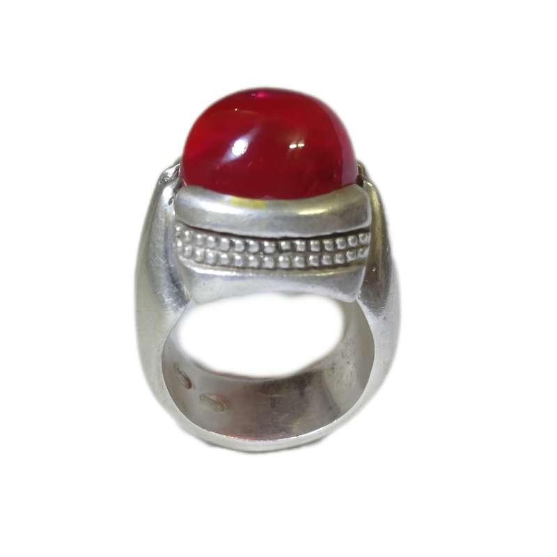 انگشتر نقره مردانه مدل یاقوت کد 3003