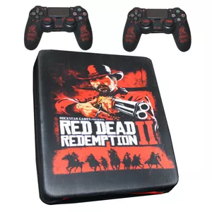 کیف حمل کنسول بازی پلی استیشن 4 مدل real RED DEAD به همراه محافظ دسته و روکش آنالوگ