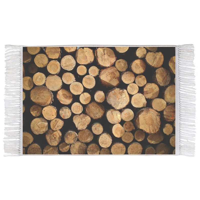 فرش ماشینی دیوارکوب اطلس آبی طرح الوار چوب مدل T1848