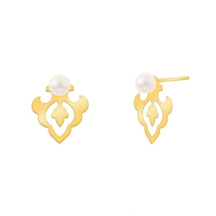 گوشواره میخی طلا 18 عیار زنانه میو گلد مدل اسلیمی کد E1377