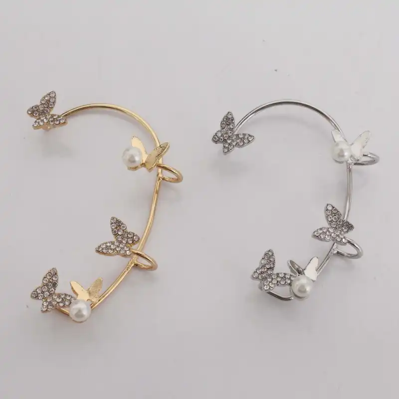 گوشواره زنانه مدل ایرکاف لاله گوش طرح پروانه کد 01