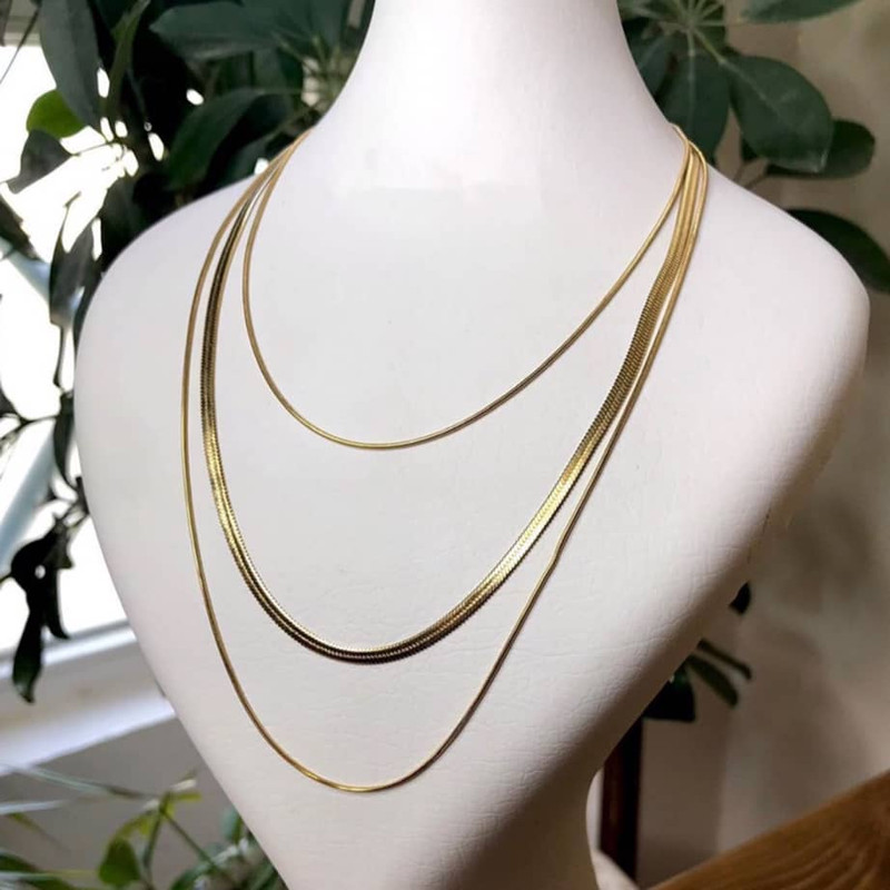 گردنبند زنانه مدل سه رج ماری گردنبند زنانه مدل سه رج ماری