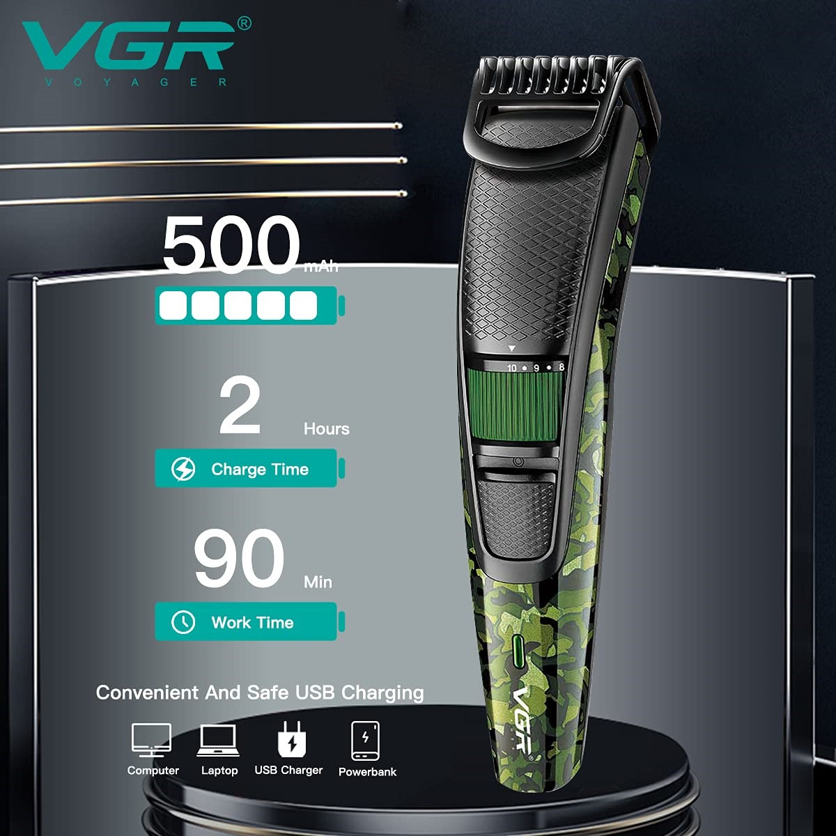 ماشین اصلاح موی سر و صورت وی جی ار مدل V-053