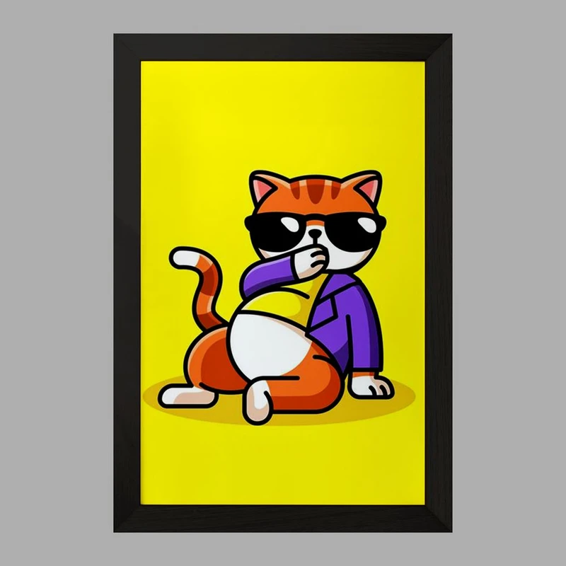 تابلو خندالو مدل حیوانات بامزه گربه کد 28366