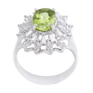 انگشتر نقره زنانه مدل سنگ زبرجد کد AWR_993