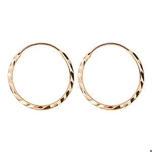 گوشواره حلقه‌ای طلا 18 عیار زنانه طلای صداقت مدل حلقه ای تراش دار