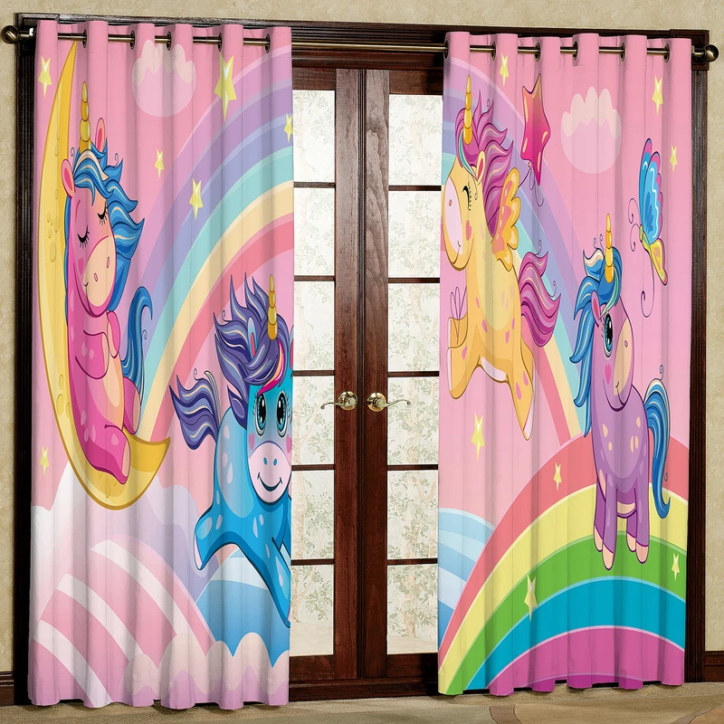 پرده مدل اتاق کودک مخمل پانچی طرح کارتونی کد 2731T2 سایز 200x140 سانتی متر