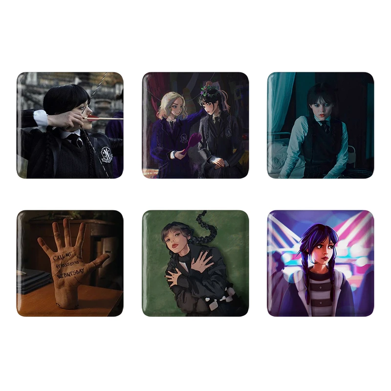 مگنت خندالو طرح سریال ونزدی Wednesday کد 1608A مجموعه 6 عددی