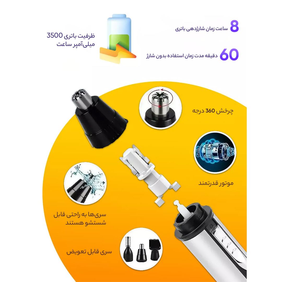 موزن گوش و بینی و خط زن جیمی مدل 3107 -  - 12