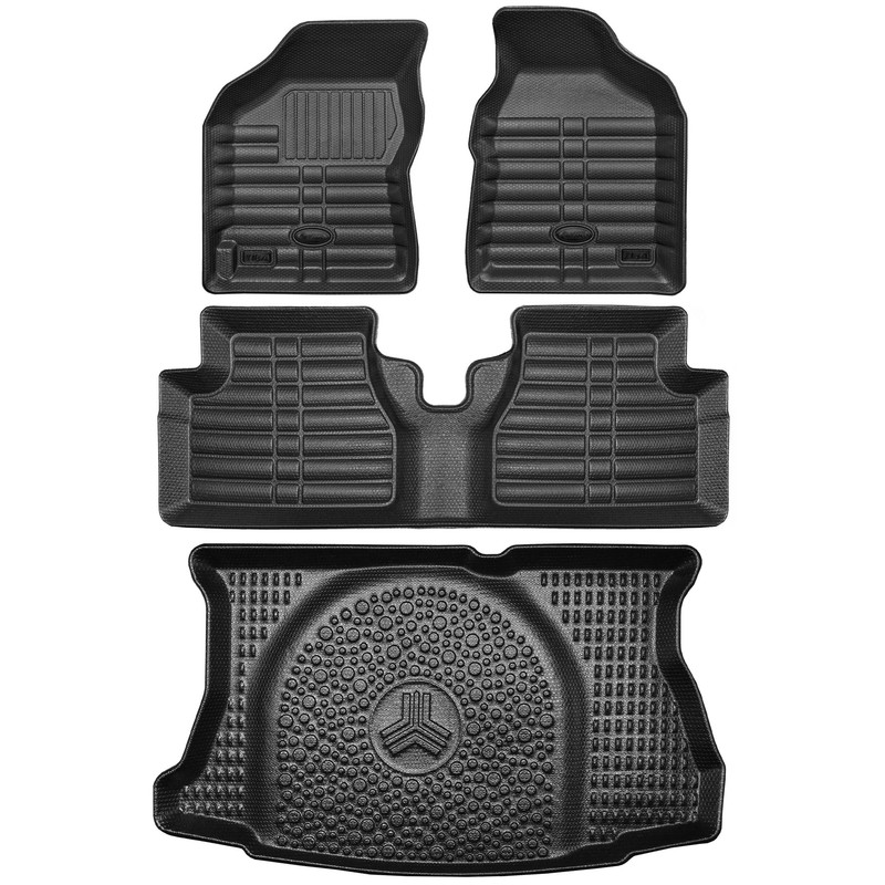 کفپوش سه بعدی خودرو بابل کارپت مدل اکونومی مناسب برای کوییک به همراه کفپوش صندوق