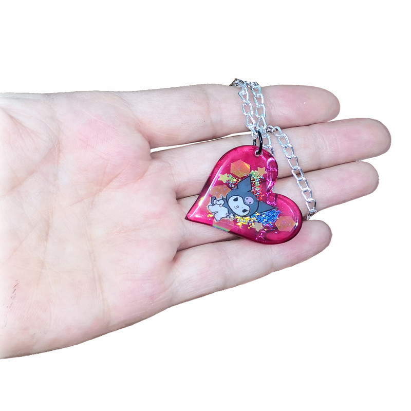 گردنبند دخترانه مدل قلبی کرومی