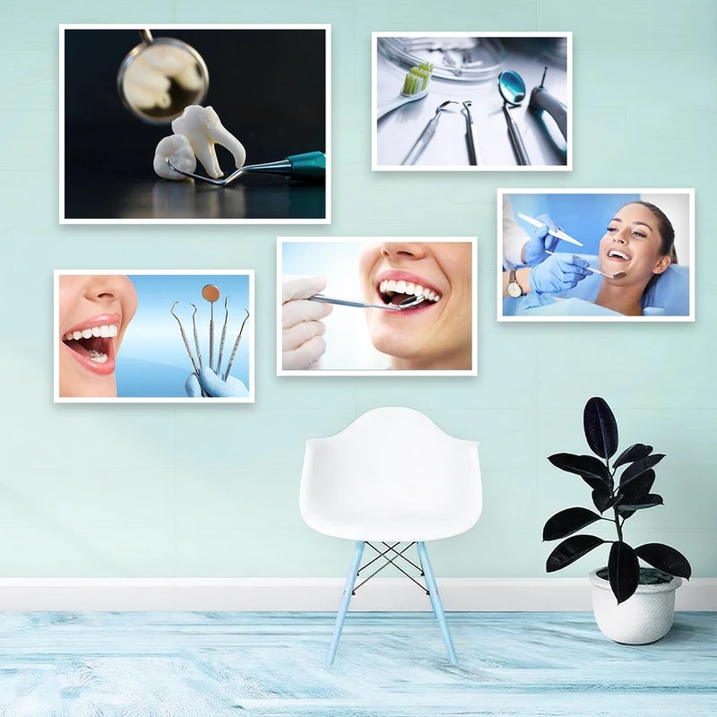 تابلو بکلیت طرح دندان پزشکی و لبخند مدل W-934 مجموعه 5 عددی