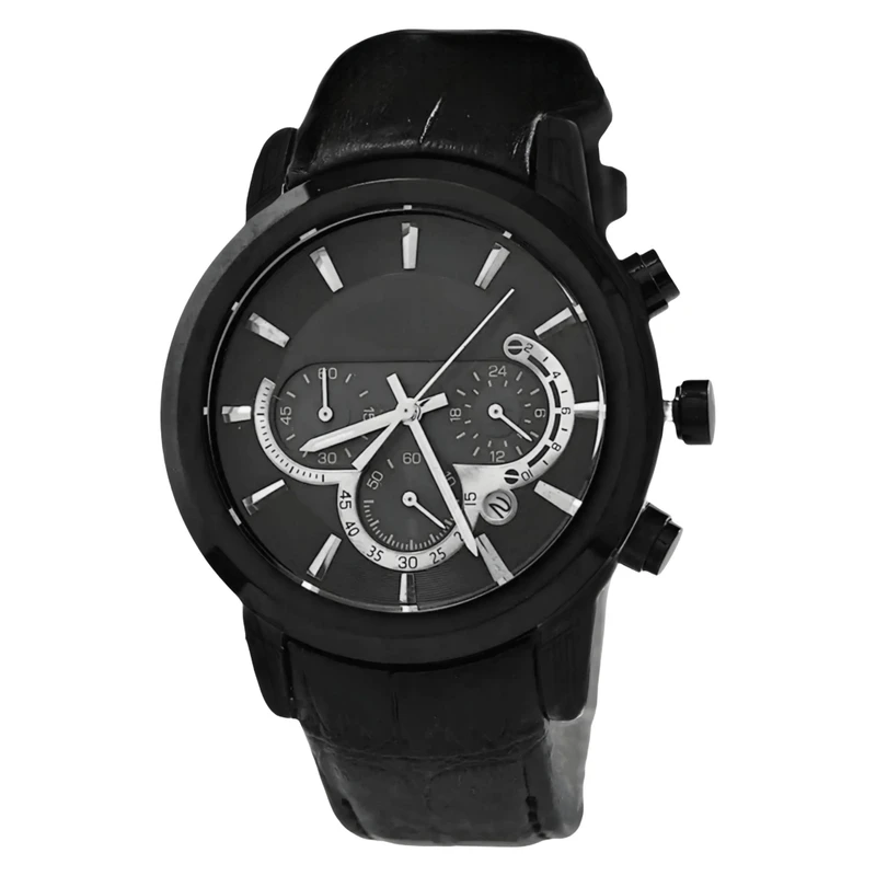 ساعت مچی عقربه‌ای مردانه کوارتز مدل تک موتوره بند چرم قفل فیکس کد 1