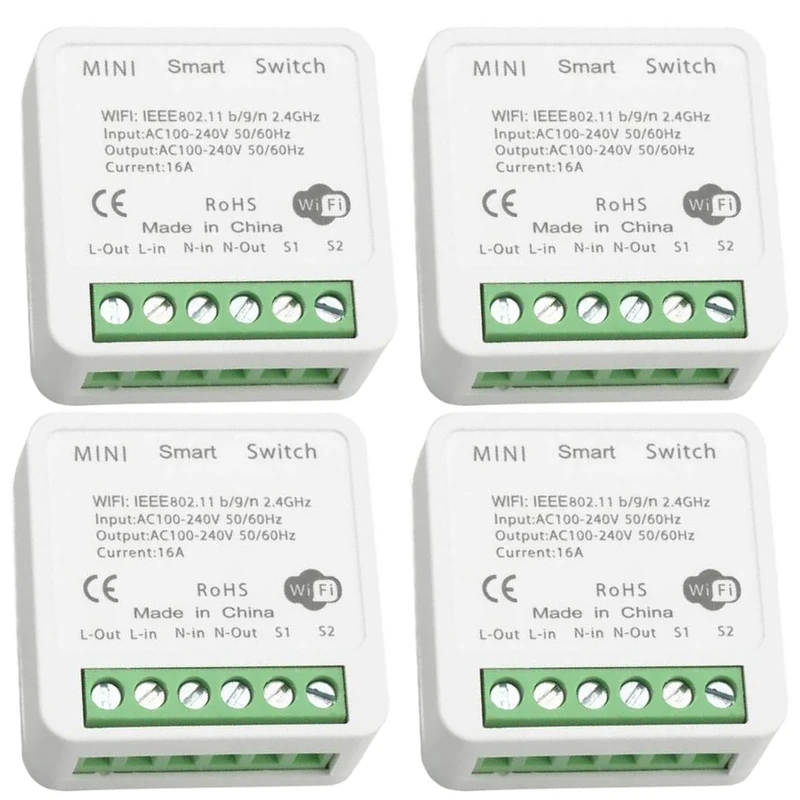 کلید هوشمند توکار مدل WiFi 16A بسته 4 عددی