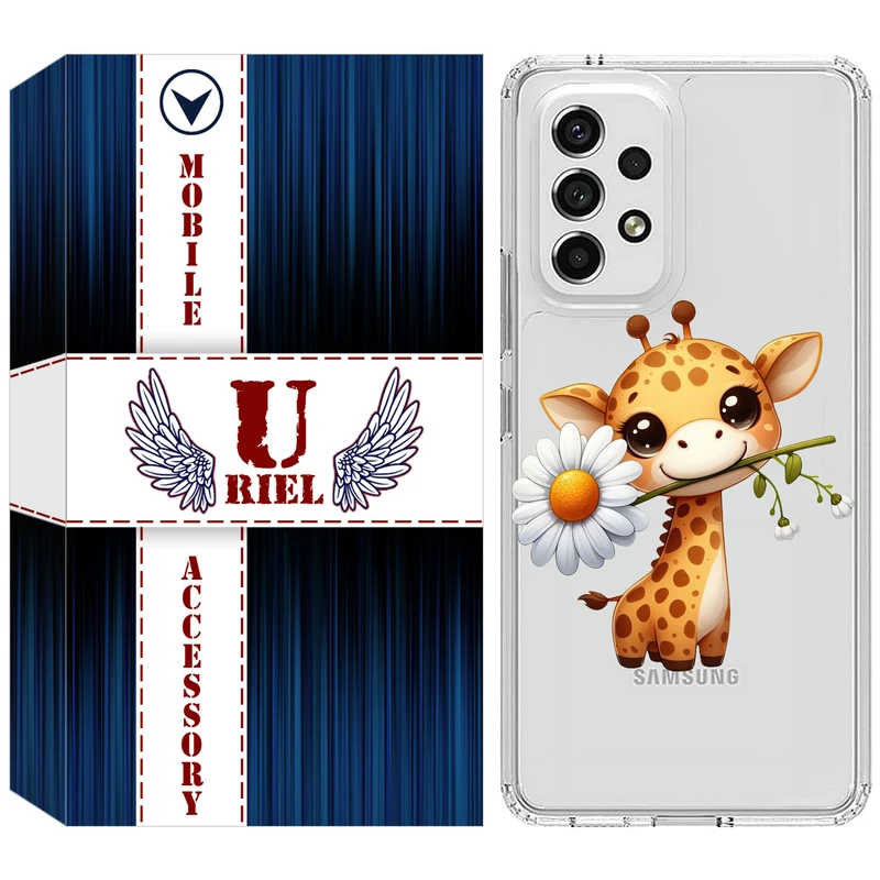 کاور یوریل مدل Clear کد 38 طرح زرافه مناسب برای گوشی موبایل سامسونگ Galaxy A13 4G